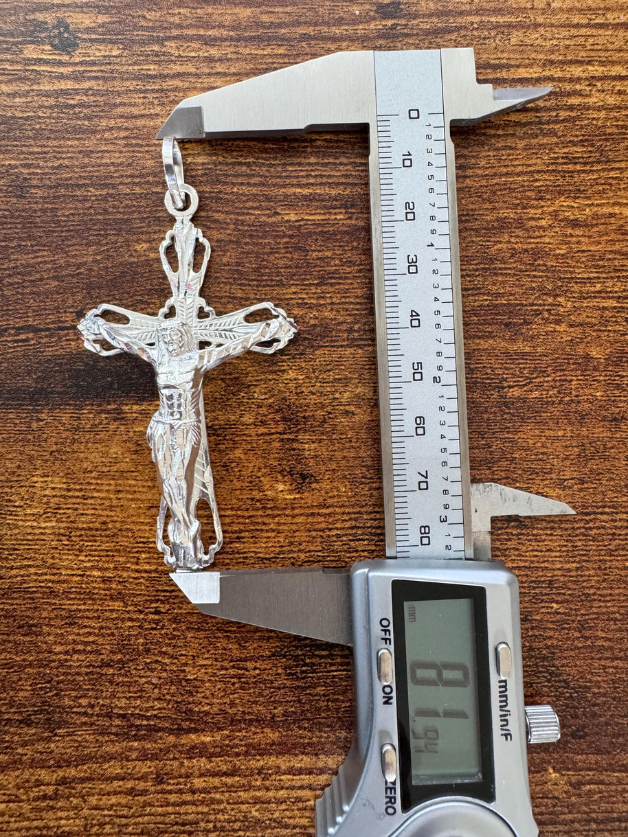 925 Sterling Silver Jesus Cross pendant | 925 Cruz De Jesus Dije