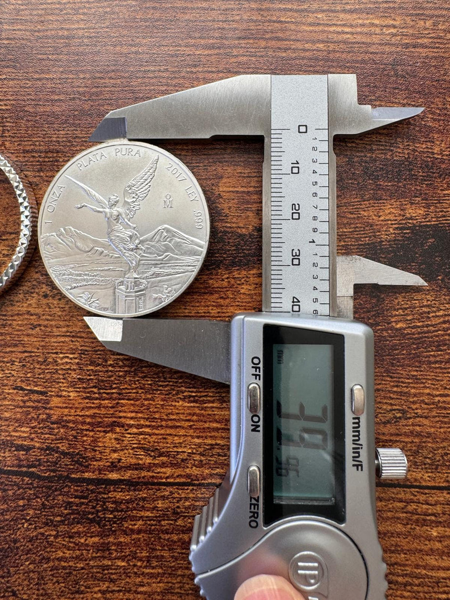Sterling silver 925 Coin Bezel for collecting silver coins / Bisel de Plata 925 (Large Bezel)