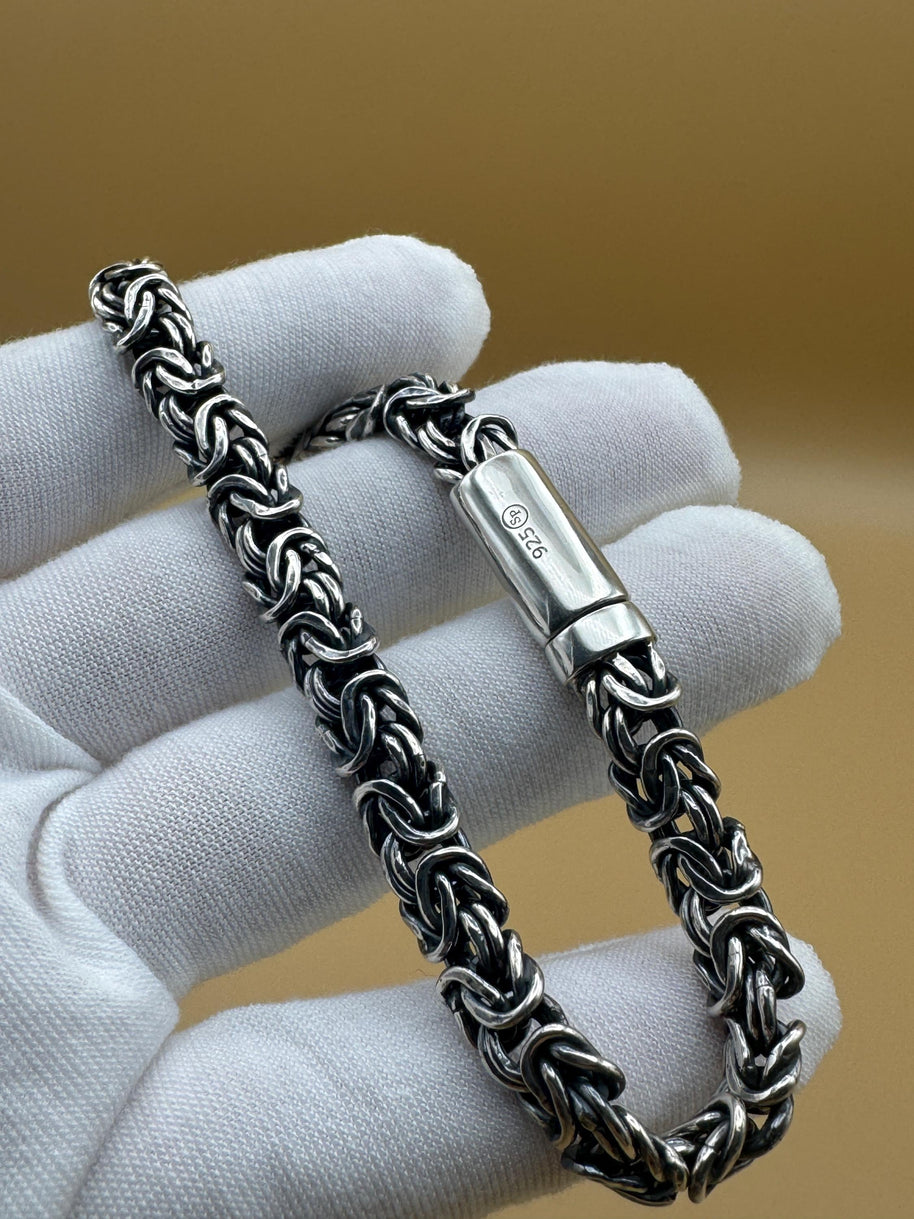 925 sterling silver Byzantine bracelet handmade | Pulsera bizantina de plata 925 Hecho a mano