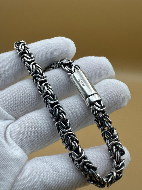925 sterling silver Byzantine bracelet handmade | Pulsera bizantina de plata 925 Hecho a mano