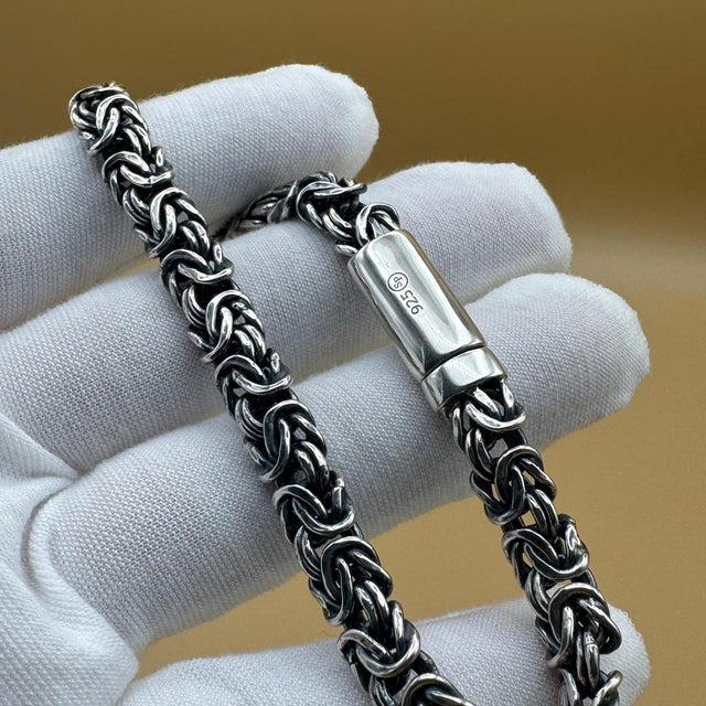 925 sterling silver Byzantine bracelet handmade | Pulsera bizantina de plata 925 Hecho a mano