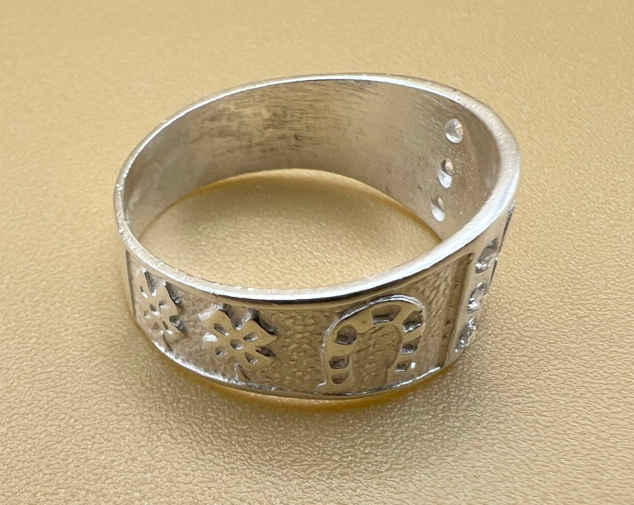 Good Luck Sterling Silver Ring Band, Lucky Ring, Lucky Symbol, Gift for men, 925k silver ring, horseshoe, talisman, good luck charm handmade