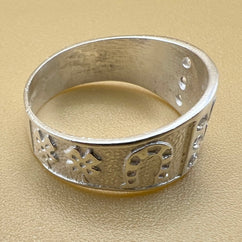 Good Luck Sterling Silver Ring Band, Lucky Ring, Lucky Symbol, Gift for men, 925k silver ring, horseshoe, talisman, good luck charm handmade