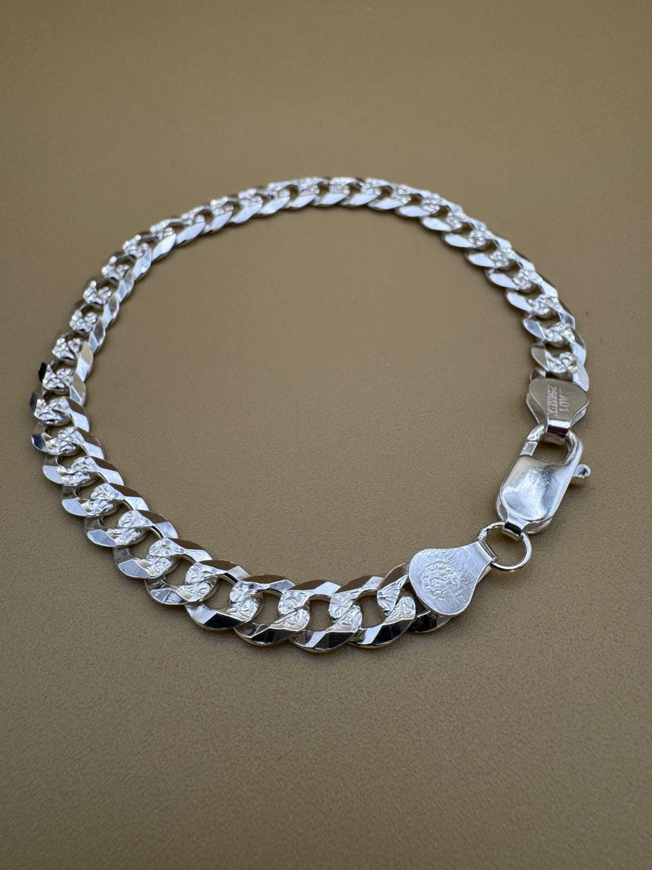 Pulsera elegante de plata 925, eslabón cubano |Elegant 925 silver Cuban link bracelet