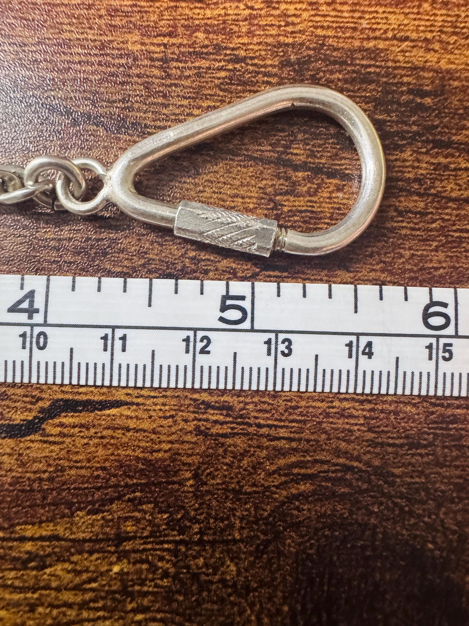 925 sterling silver keychain with a coin bezel /  925 Plata llavero con Bizel