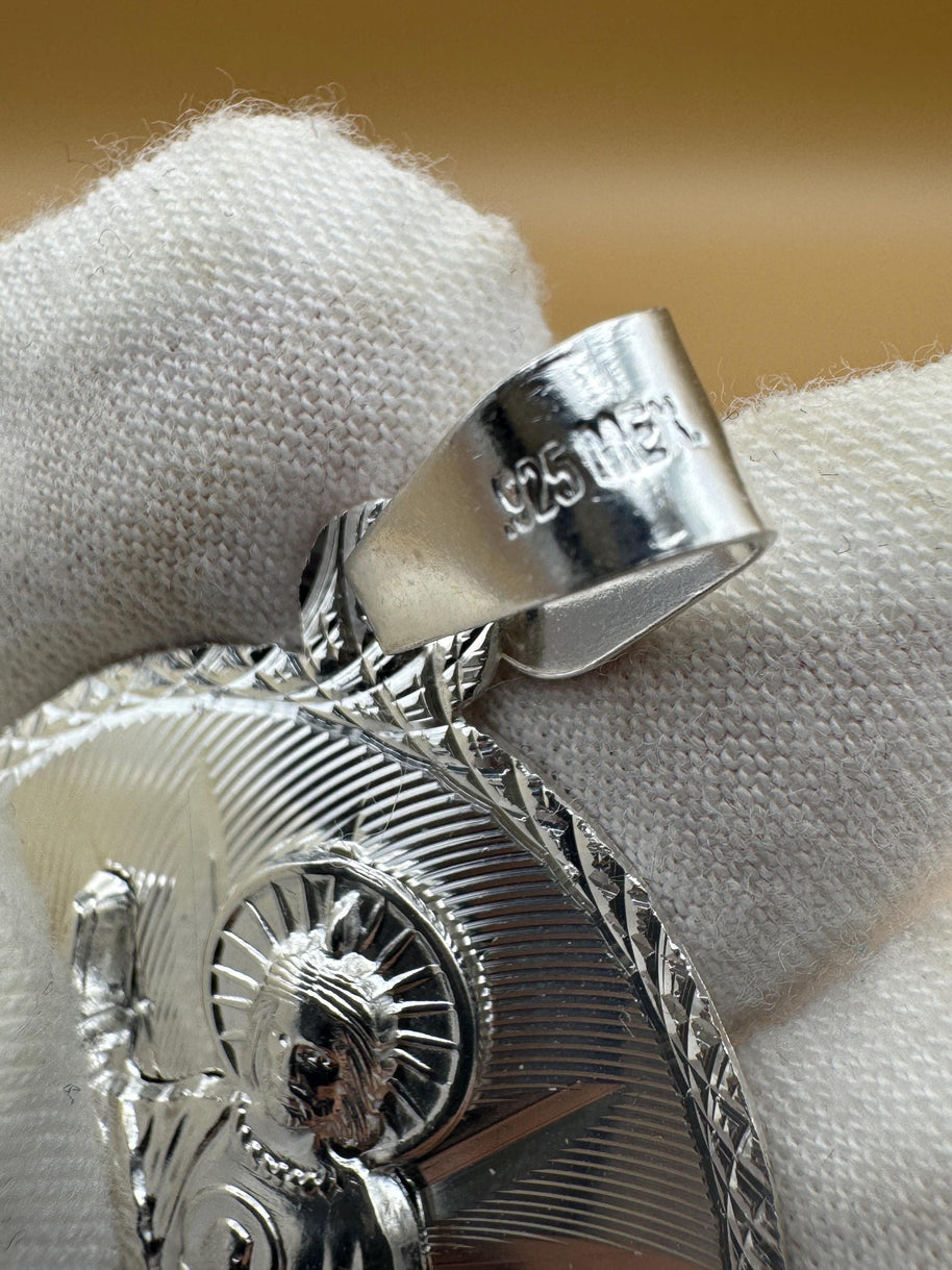 OVAL Saint Judas Patron Saint Pendant Saint Jude silver medallion necklace catholic jewelry christian jewelry 925 silver saint jude icon.