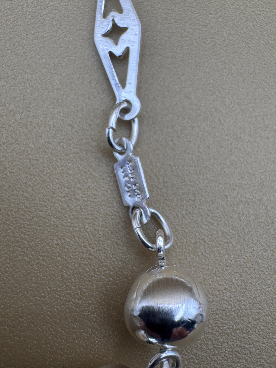 Beautiful Sterling Silver 925 Handmade Rosary Perfect  Gift (18 inch size) Solid beads