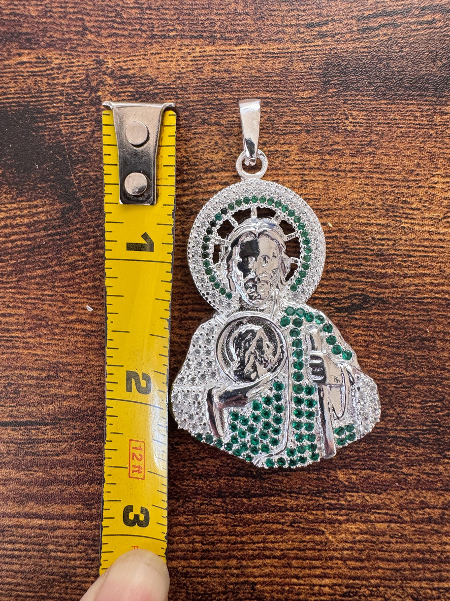925 Sterling Silver Saint Jude Pendant / Colgante de San Judas Plata 925