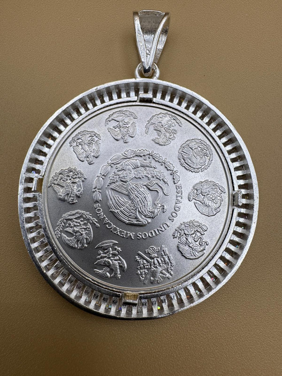 Elegant 925 Sterling Silver Coin & Bezel — Unique Statement Pendant