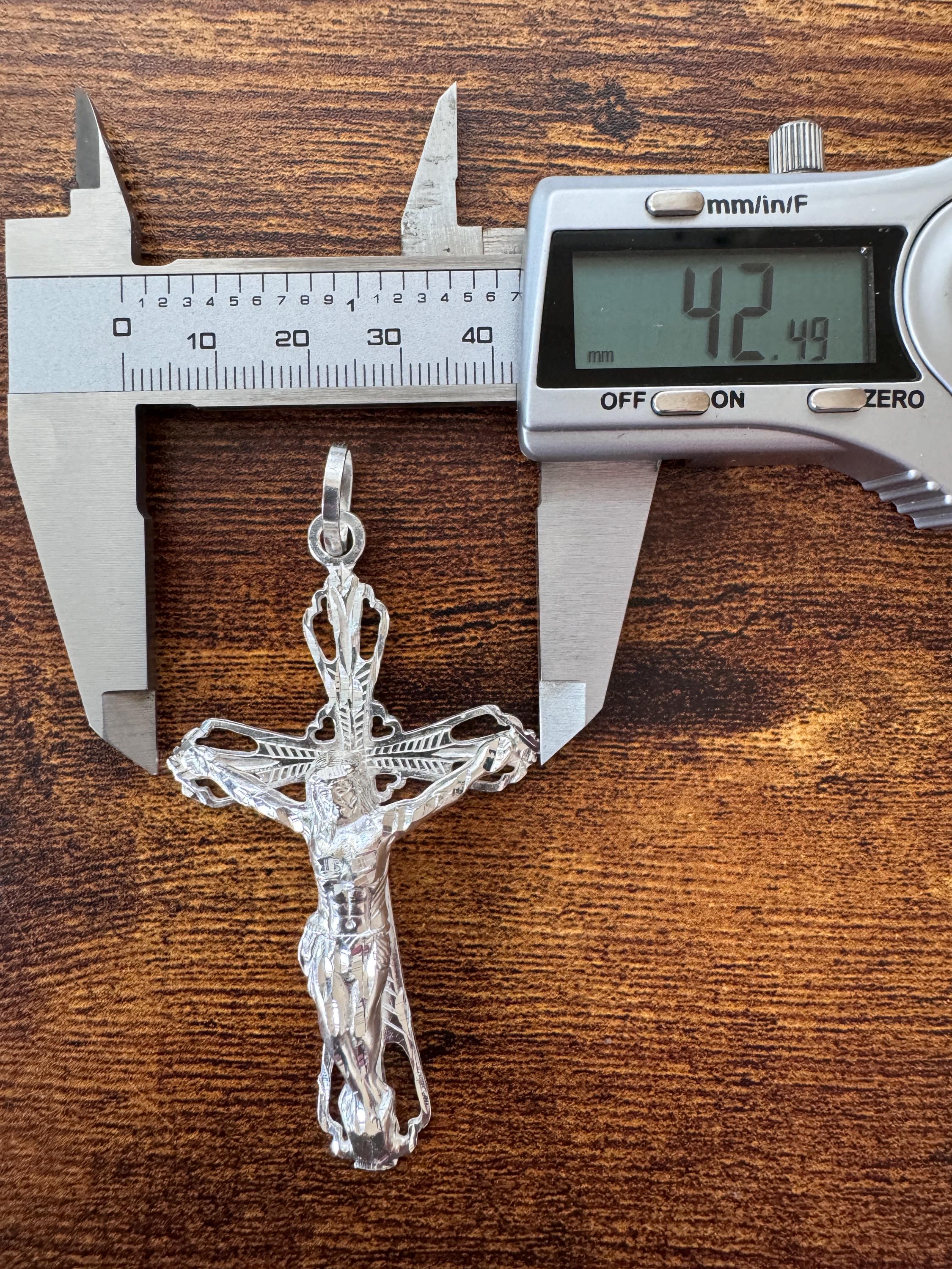 925 Sterling Silver Jesus Cross pendant | 925 Cruz De Jesus Dije