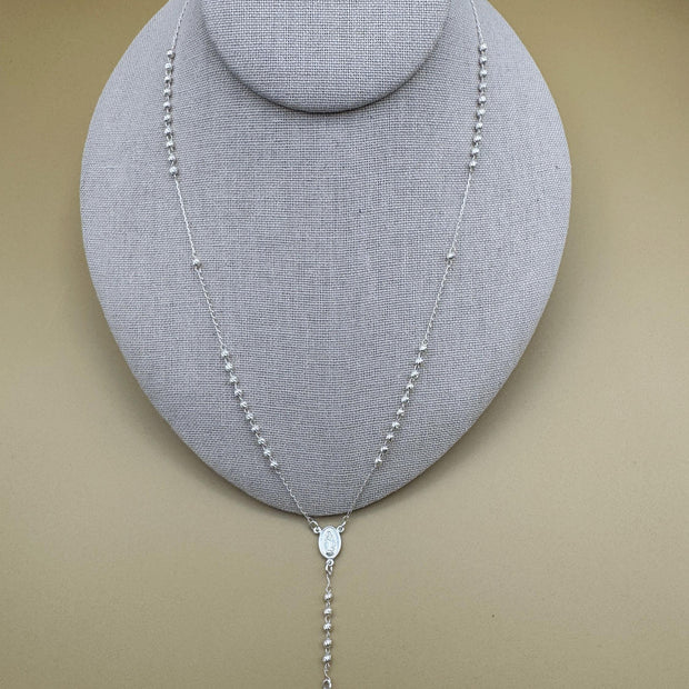Beautiful Mini Sterling Silver 925 Handmade 12.5 inch Rosary Perfect Gift (solid beads)