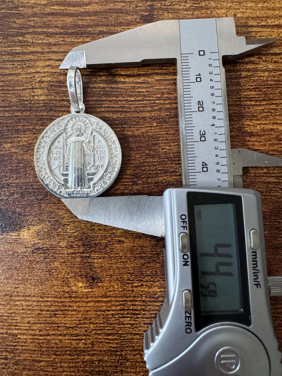 Medalla plata 925 San Benito tamaño MEDIANO