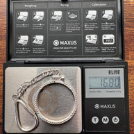 925 sterling silver keychain with a coin bezel /  925 Plata llavero con Bizel