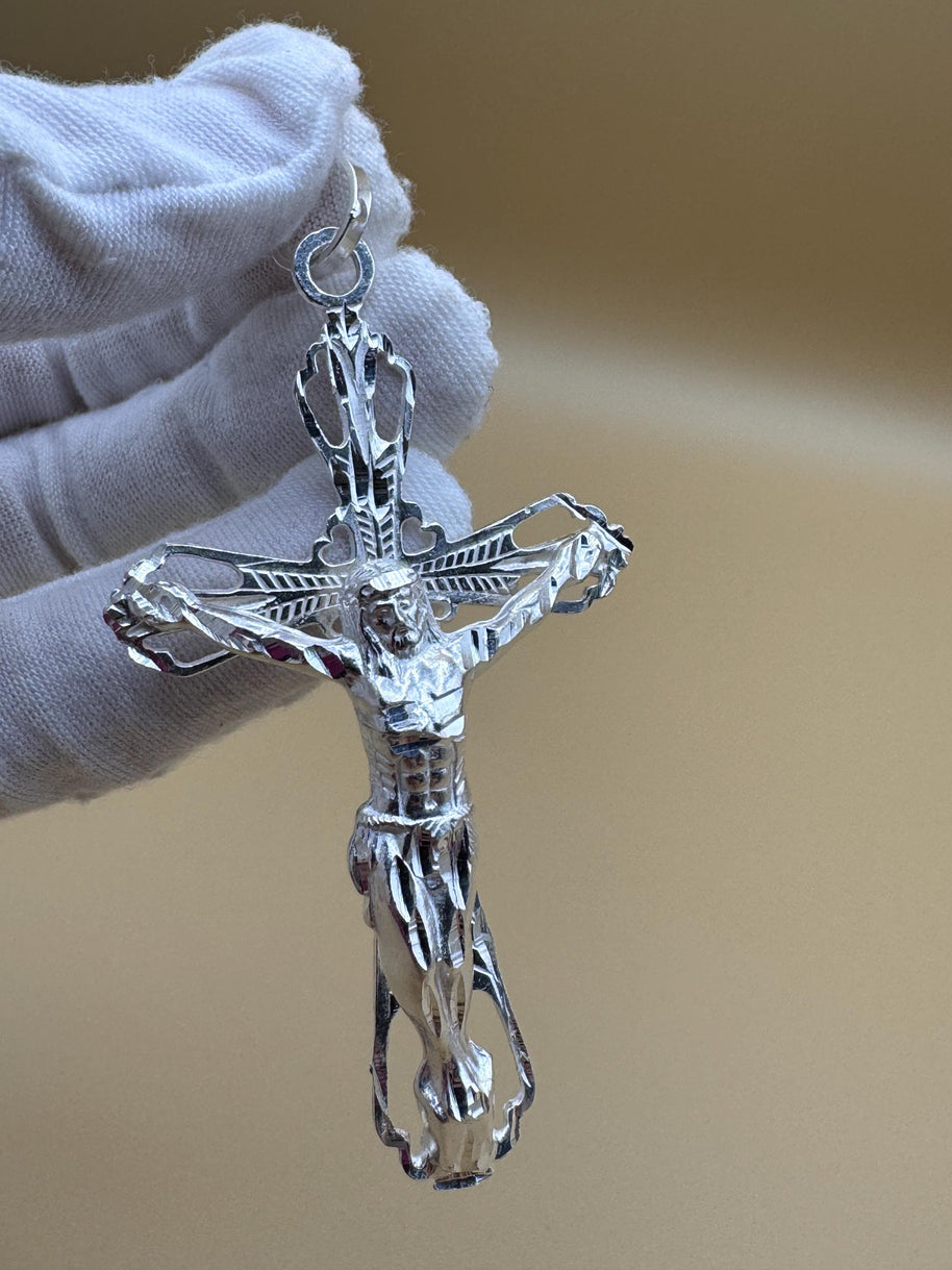 925 Sterling Silver Jesus Cross pendant | 925 Cruz De Jesus Dije