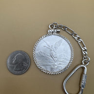Centenario Pendant Men's KEYCHAIN Mexican Coin 925 Sterling Silver 925 1oz. Estados Unidos Mexicanos Libertad plata pura coin silver & bezel