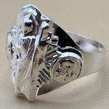 Saint Judas Sterling Silver Signet Ring, Men's ring, religious ring, Catholic gift ring, Christian jewelry, 925k sterling silver ring