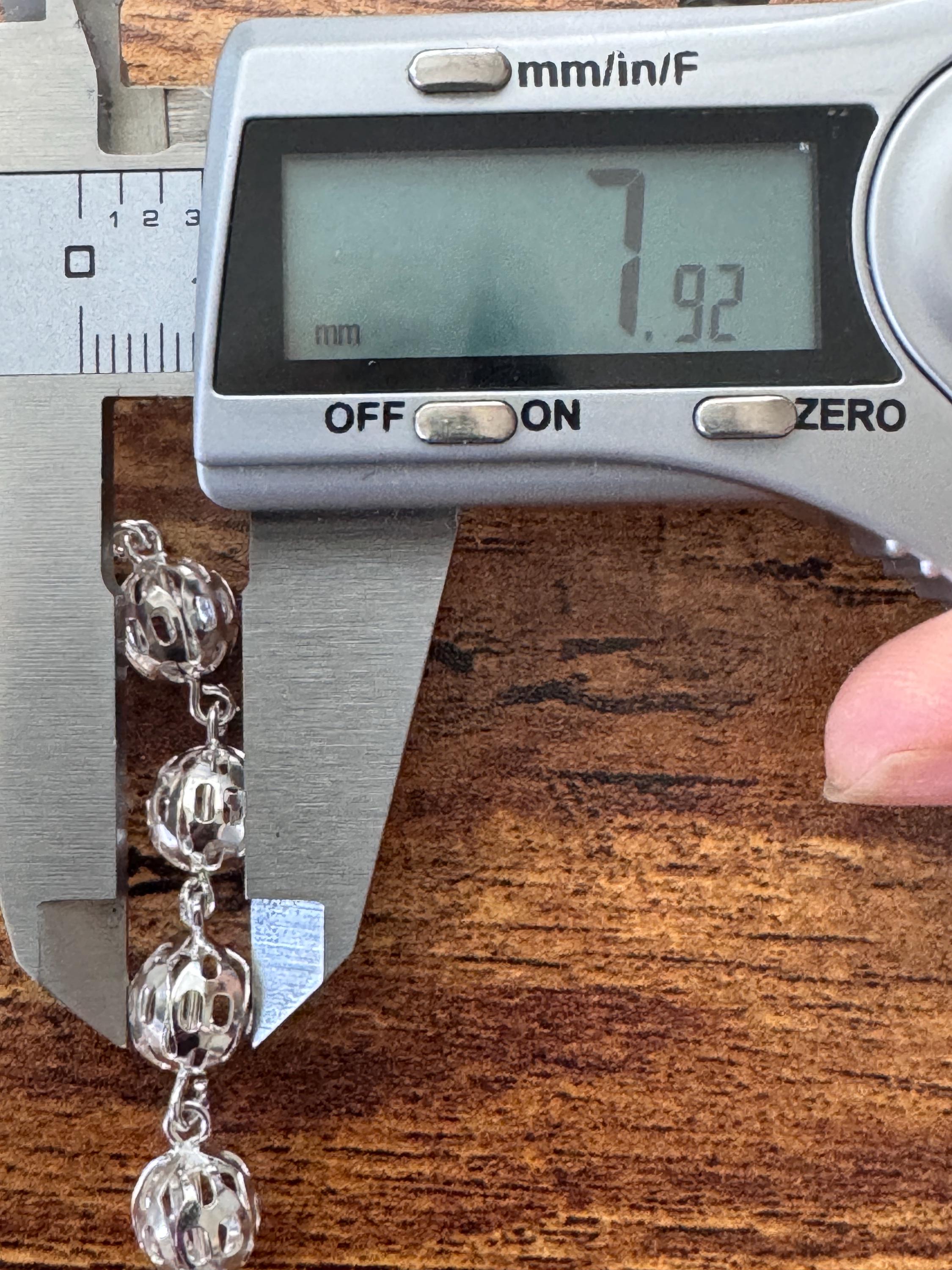 Hermoso rosario de plata esterlina 925 hecho a mano, regalo perfecto (21 pulgadas)