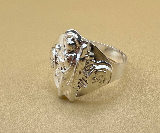 Saint Judas Sterling Silver Signet Ring, Men's ring, religious ring, Catholic gift ring, Christian jewelry, 925k sterling silver ring