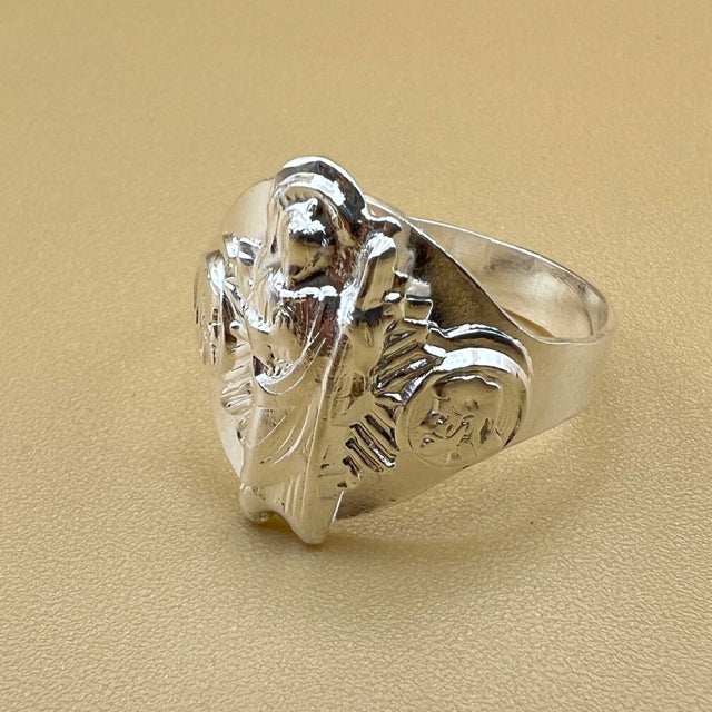 Saint Judas Sterling Silver Signet Ring, Men's ring, religious ring, Catholic gift ring, Christian jewelry, 925k sterling silver ring
