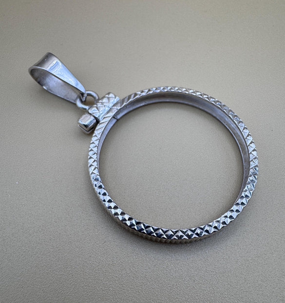 Sterling silver 925 Coin Bezel for collecting silver coins / Bisel de Plata 925 (Large Bezel)