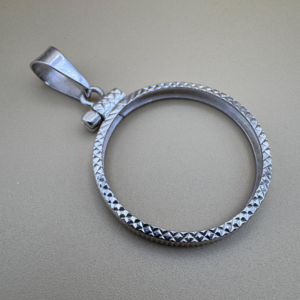 Sterling silver 925 Coin Bezel for collecting silver coins / Bisel de Plata 925 (Large Bezel)