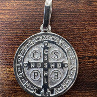 Medalla plata 925 San Benito tamaño MEDIANO