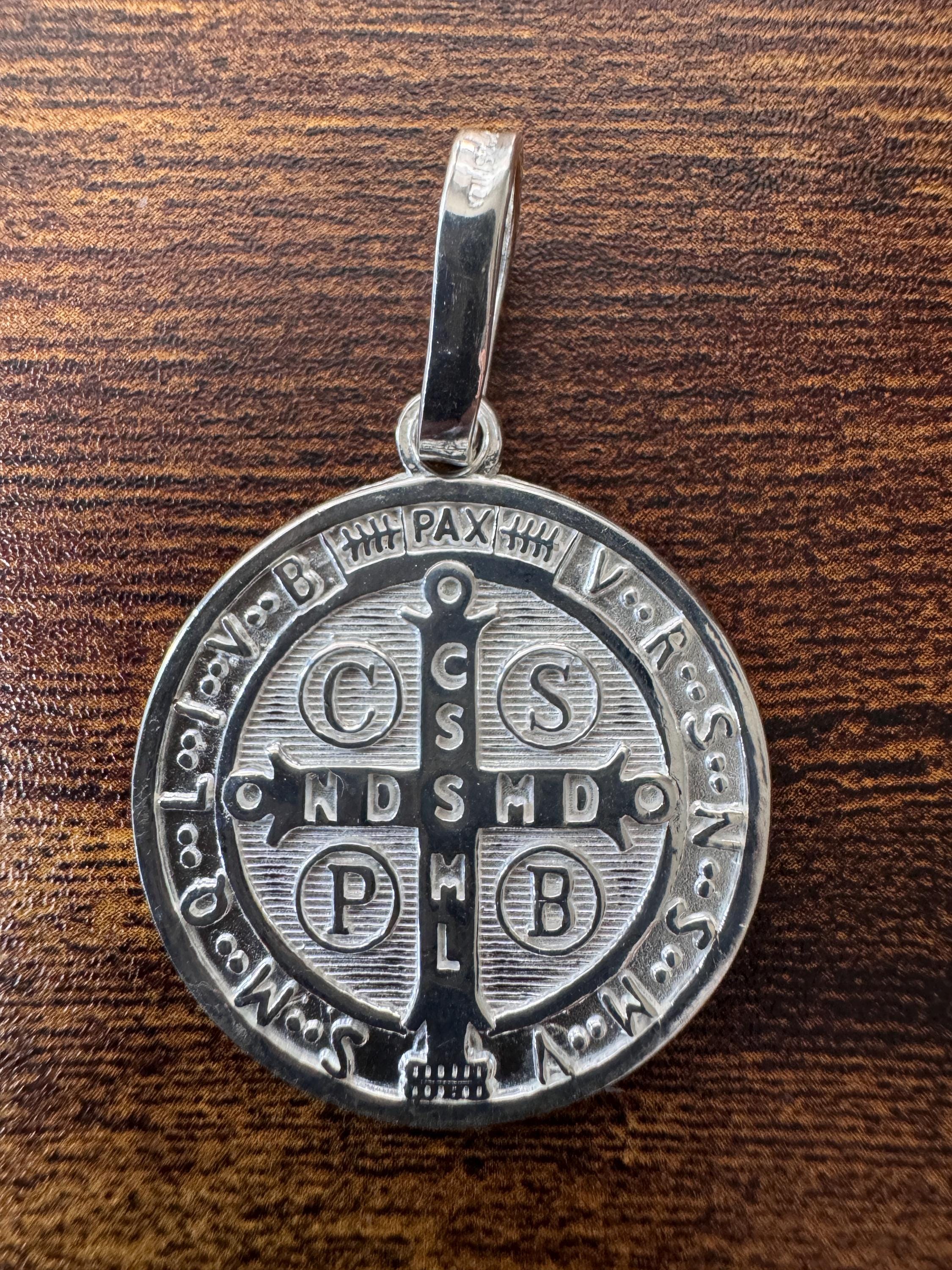Medalla plata 925 San Benito tamaño MEDIANO