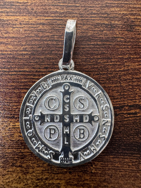 Medalla plata 925 San Benito tamaño MEDIANO