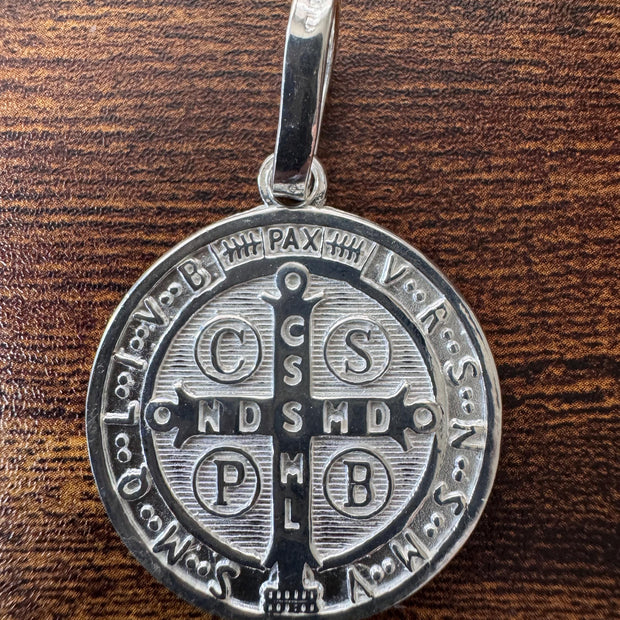 Medalla plata 925 San Benito tamaño MEDIANO