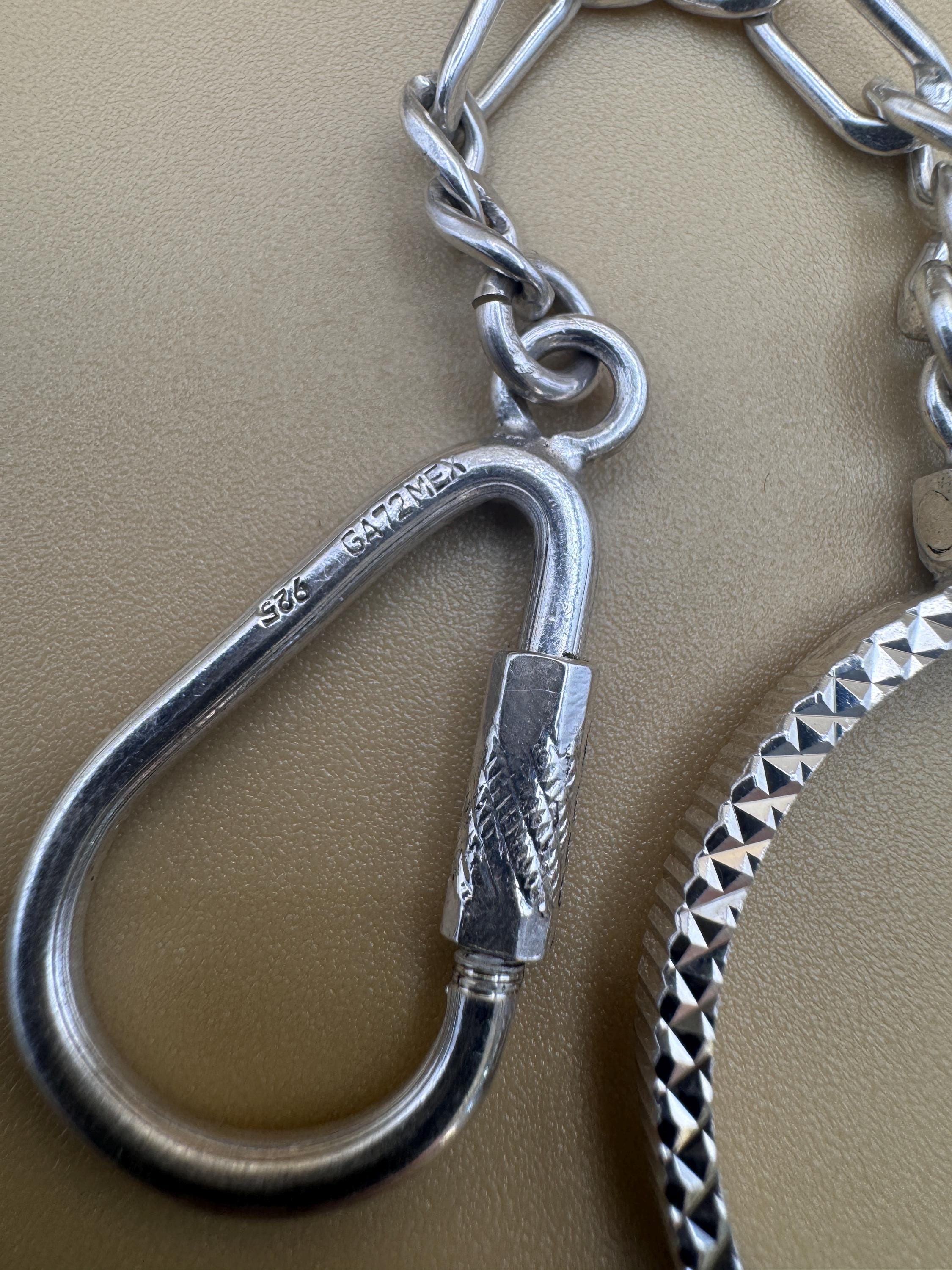 925 sterling silver keychain with a coin bezel /  925 Plata llavero con Bizel