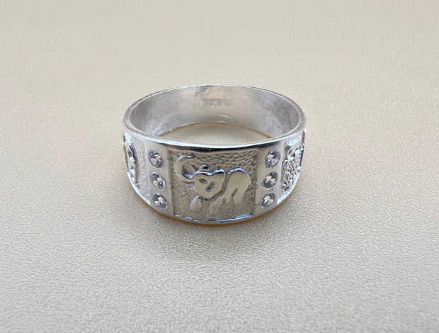 Good Luck Sterling Silver Ring Band, Lucky Ring, Lucky Symbol, Gift for men, 925k silver ring, horseshoe, talisman, good luck charm handmade