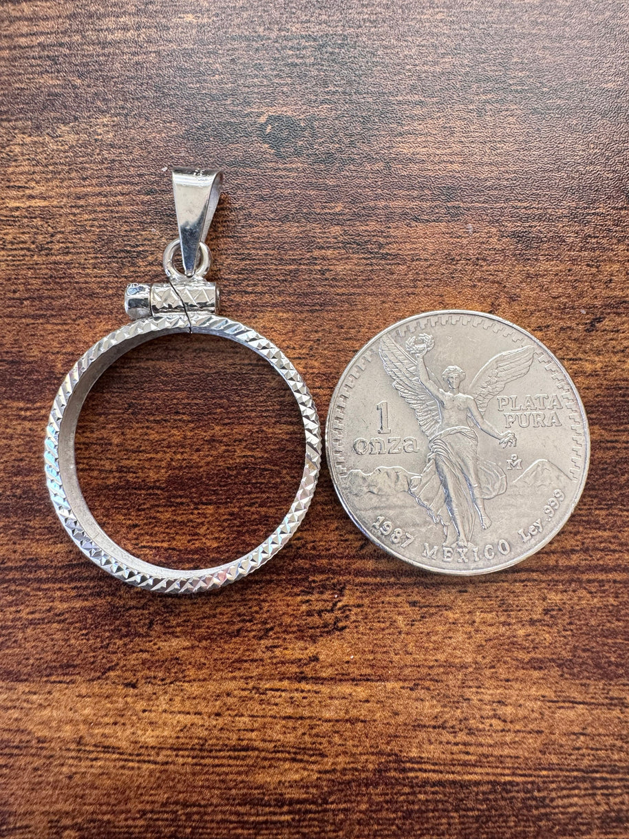 Sterling silver 925 Coin Bezel for collecting silver coins / Bisel de Plata 925 (Small Bezel)