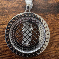 Saint Judas Tadeo Pendant – 925 Sterling Silver with Cubic Zirconia Stones